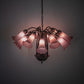 Meyda Lighting Tiffany Pond Lily 24" 12-Light Mahogany Bronze Chandelier With Cranberry Red Shade Glass