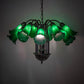 Meyda Lighting Tiffany Pond Lily 24" 12-Light Mahogany Bronze Chandelier With Green Shade Glass