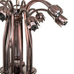 Meyda Lighting Tiffany Pond Lily 24" 12-Light Mahogany Bronze Chandelier With Green Shade Glass