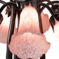 Meyda Lighting Tiffany Pond Lily 24" 12-Light Mahogany Bronze Chandelier With Pink Shade Glass