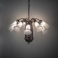 Meyda Lighting Tiffany Pond Lily 24" 12-Light Mahogany Bronze Chandelier With White Shade Glass