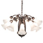 Meyda Lighting Tiffany Pond Lily 24" 12-Light Mahogany Bronze Chandelier With White Shade Glass