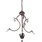 Meyda Lighting Tiffany Pond Lily 24" 3-Light Mahogany Bronze Inverted Pendant Light With Multi-Colored Shade Glass