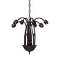 Meyda Lighting Tiffany Pond Lily 24" 7-Light Mahogany Bronze Chandelier With Amber & Green Shade Glass