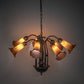 Meyda Lighting Tiffany Pond Lily 24" 7-Light Mahogany Bronze Chandelier With Amber Shade Glass