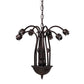 Meyda Lighting Tiffany Pond Lily 24" 7-Light Mahogany Bronze Chandelier With Amber Shade Glass