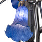 Meyda Lighting Tiffany Pond Lily 24" 7-Light Mahogany Bronze Chandelier With Blue Shade Glass