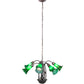 Meyda Lighting Tiffany Pond Lily 24" 7-Light Mahogany Bronze Chandelier With Green Shade Glass