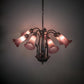 Meyda Lighting Tiffany Pond Lily 24" 7-Light Mahogany Bronze Chandelier With Lavender Shade Glass
