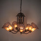 Meyda Lighting Tiffany Pond Lily 24" 7-Light Mahogany Bronze Chandelier With Pink & Amber Shade Glass