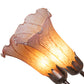 Meyda Lighting Tiffany Pond Lily 24" 7-Light Mahogany Bronze Chandelier With Pink & Amber Shade Glass