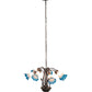 Meyda Lighting Tiffany Pond Lily 24" 7-Light Mahogany Bronze Chandelier With Pink & Blue Shade Glass