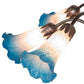 Meyda Lighting Tiffany Pond Lily 24" 7-Light Mahogany Bronze Chandelier With Pink & Blue Shade Glass