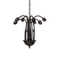 Meyda Lighting Tiffany Pond Lily 24" 7-Light Mahogany Bronze Chandelier With Pink Shade Glass