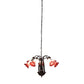 Meyda Lighting Tiffany Pond Lily 24" 7-Light Mahogany Bronze Chandelier With Red & White Shade Glass