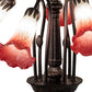 Meyda Lighting Tiffany Pond Lily 24" 7-Light Mahogany Bronze Chandelier With Red & White Shade Glass