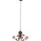 Meyda Lighting Tiffany Pond Lily 24" 7-Light Mahogany Bronze Chandelier With Violet Shade Glass