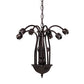 Meyda Lighting Tiffany Pond Lily 24" 7-Light Mahogany Bronze Chandelier With White Shade Glass