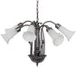 Meyda Lighting Tiffany Pond Lily 24" 7-Light Mahogany Bronze Chandelier With White Shade Glass