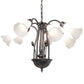 Meyda Lighting Tiffany Pond Lily 24" 7-Light Mahogany Bronze Chandelier With White Shade Glass
