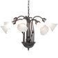 Meyda Lighting Tiffany Pond Lily 24" 7-Light Mahogany Bronze Chandelier With White Shade Glass