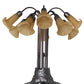 Meyda Lighting Tiffany Pond Lily 25" 10-Light Mahogany Bronze Table Lamp With Amber Shade Glass