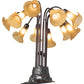 Meyda Lighting Tiffany Pond Lily 25" 10-Light Mahogany Bronze Table Lamp With Amber Shade Glass