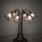 Meyda Lighting Tiffany Pond Lily 25" 10-Light Mahogany Bronze Table Lamp With Gray Shade Glass