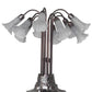 Meyda Lighting Tiffany Pond Lily 25" 10-Light Mahogany Bronze Table Lamp With Gray Shade Glass