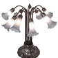 Meyda Lighting Tiffany Pond Lily 25" 10-Light Mahogany Bronze Table Lamp With Gray Shade Glass