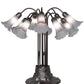 Meyda Lighting Tiffany Pond Lily 25" 10-Light Mahogany Bronze Table Lamp With Gray Shade Glass