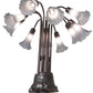 Meyda Lighting Tiffany Pond Lily 25" 10-Light Mahogany Bronze Table Lamp With Gray Shade Glass