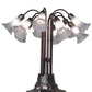 Meyda Lighting Tiffany Pond Lily 25" 10-Light Mahogany Bronze Table Lamp With Gray Shade Glass