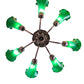 Meyda Lighting Tiffany Pond Lily 251578 24" 7-Light Mahogany Bronze Chandelier With Green Shade Glass