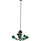 Meyda Lighting Tiffany Pond Lily 251578 24" 7-Light Mahogany Bronze Chandelier With Green Shade Glass
