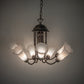 Meyda Lighting Tiffany Pond Lily 251580 24" 7-Light Mahogany Bronze Chandelier With White Shade Glass