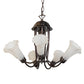 Meyda Lighting Tiffany Pond Lily 251580 24" 7-Light Mahogany Bronze Chandelier With White Shade Glass