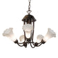 Meyda Lighting Tiffany Pond Lily 251580 24" 7-Light Mahogany Bronze Chandelier With White Shade Glass