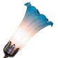 Meyda Lighting Tiffany Pond Lily 251584 24" 7-Light Mahogany Bronze Chandelier With Pink & Blue Shade Glass