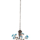 Meyda Lighting Tiffany Pond Lily 251584 24" 7-Light Mahogany Bronze Chandelier With Pink & Blue Shade Glass