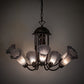 Meyda Lighting Tiffany Pond Lily 251587 24" 7-Light Mahogany Bronze Chandelier With Gray Shade Glass
