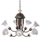 Meyda Lighting Tiffany Pond Lily 251587 24" 7-Light Mahogany Bronze Chandelier With Gray Shade Glass