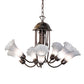 Meyda Lighting Tiffany Pond Lily 251587 24" 7-Light Mahogany Bronze Chandelier With Gray Shade Glass
