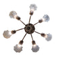 Meyda Lighting Tiffany Pond Lily 251587 24" 7-Light Mahogany Bronze Chandelier With Gray Shade Glass