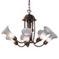 Meyda Lighting Tiffany Pond Lily 251587 24" 7-Light Mahogany Bronze Chandelier With Gray Shade Glass