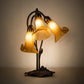 Meyda Lighting Tiffany Pond Lily 251683 16" 3-Light Mahogany Bronze Accent Table Lamp With Amber Shade Glass