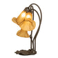Meyda Lighting Tiffany Pond Lily 251683 16" 3-Light Mahogany Bronze Accent Table Lamp With Amber Shade Glass