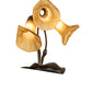 Meyda Lighting Tiffany Pond Lily 251683 16" 3-Light Mahogany Bronze Accent Table Lamp With Amber Shade Glass