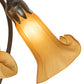 Meyda Lighting Tiffany Pond Lily 251683 16" 3-Light Mahogany Bronze Accent Table Lamp With Amber Shade Glass