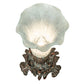 Meyda Lighting Tiffany Pond Lily 251885 8" Mahogany Bronze Accent Table Lamp With Grey Shade Glass